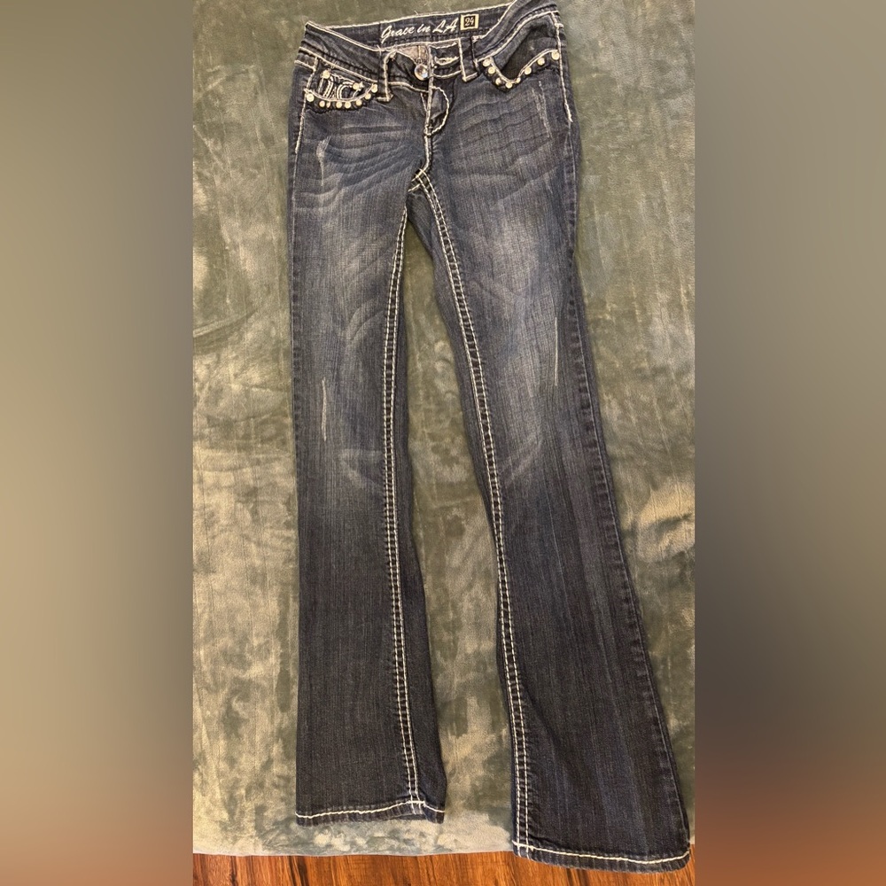 Grace in LA Indigo Boot Cut Jeans